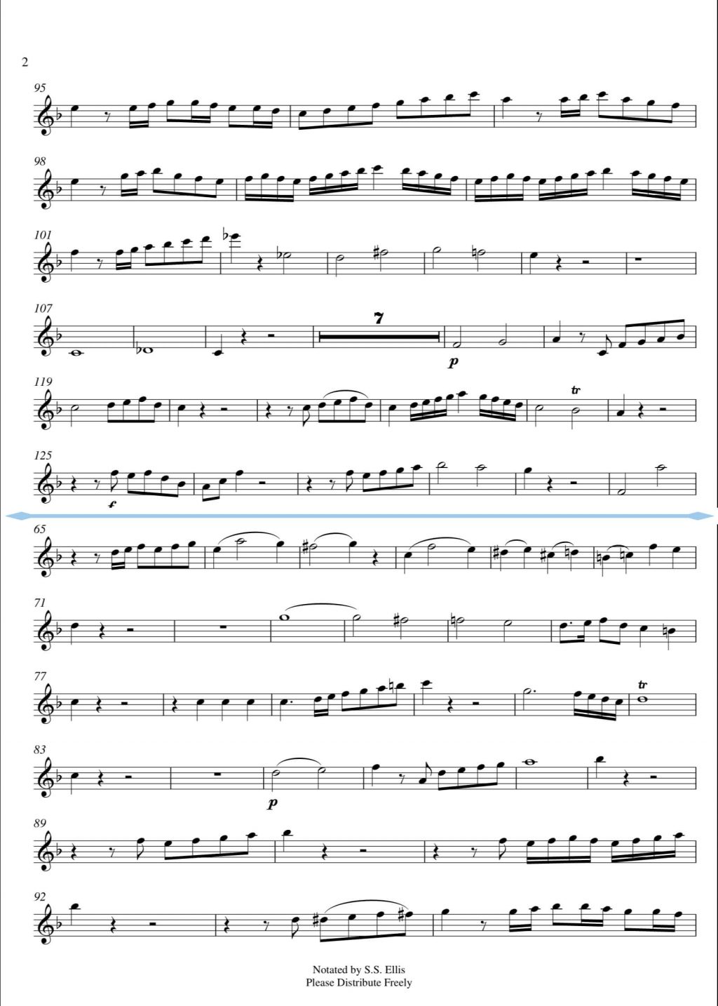 Haydn Trompetenkonzert Seite 2 obere Hälfte